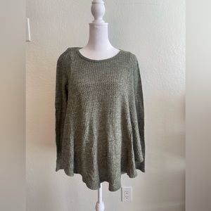 Green Waffle Knit Top